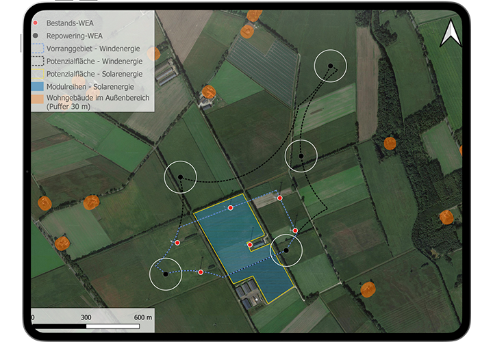 Flächenanalysen für Wind- und Solarprojekte