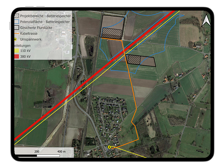 Flächenanalysen für Wind- und Solarprojekte
