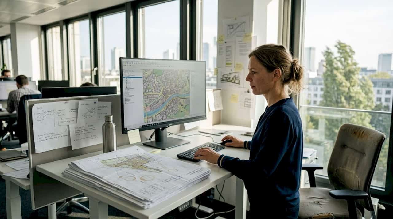 1776568181150_Ingenieurin-plant-Energieprojekte-mit-GIS-1 Mit Hilfe von GIS entwickelt eine Ingenieurin innovative Energiekonzepte.