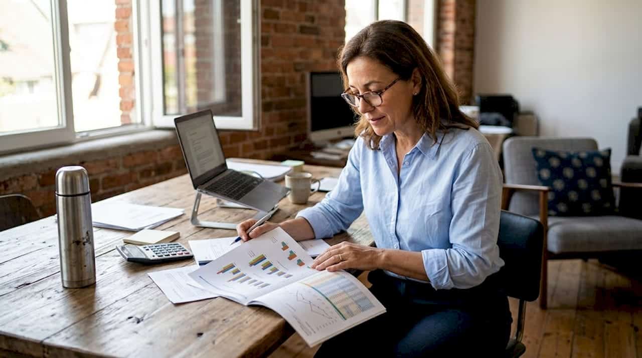 Ein Analyst prüft aktuell einen Bericht zur Bewertung des Energiemarktes.