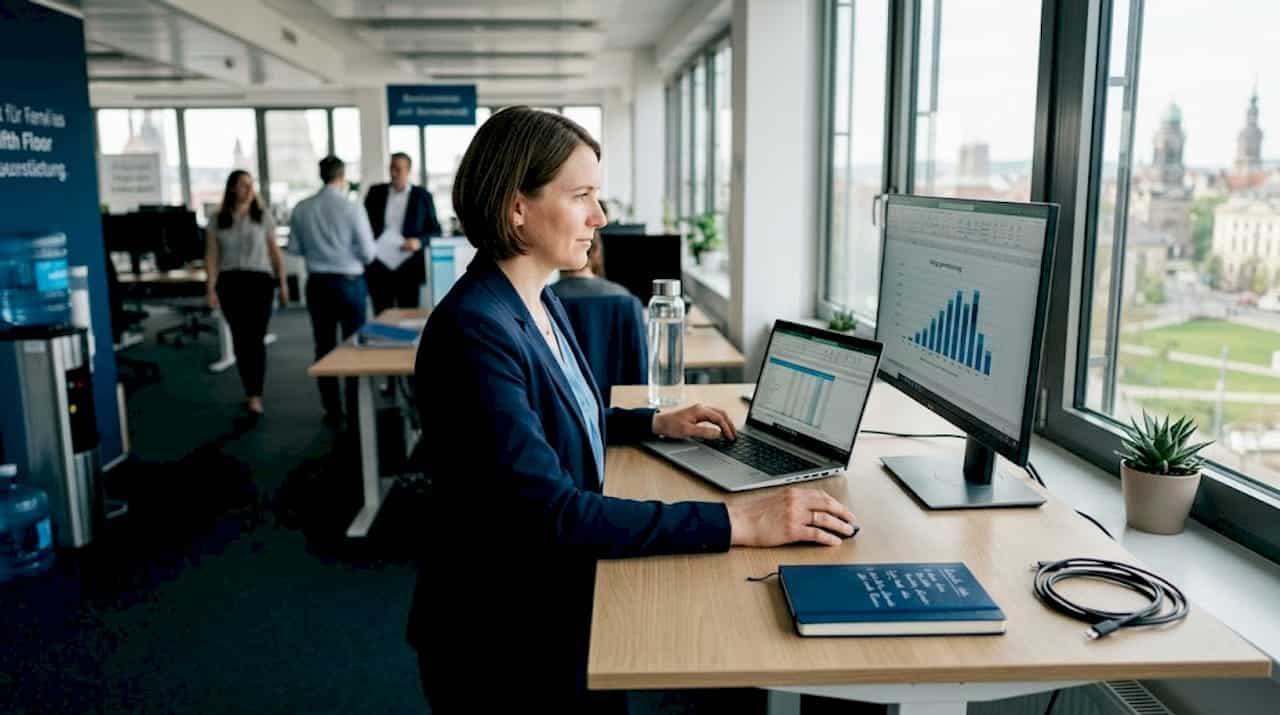 Der Projektleiter arbeitet in einer benutzerfreundlichen Softwareumgebung für Energiethemen.