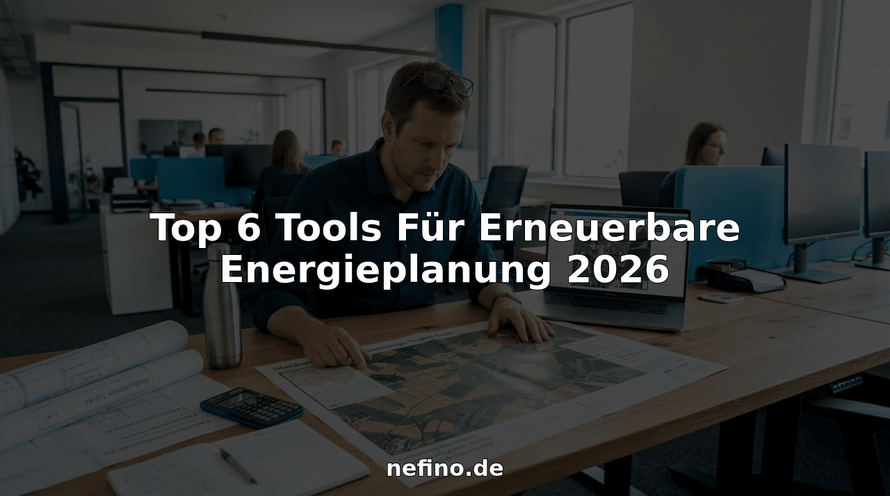 Ein Ingenieur entwickelt an seinem Schreibtisch ein neues Projekt im Bereich erneuerbare Energien.