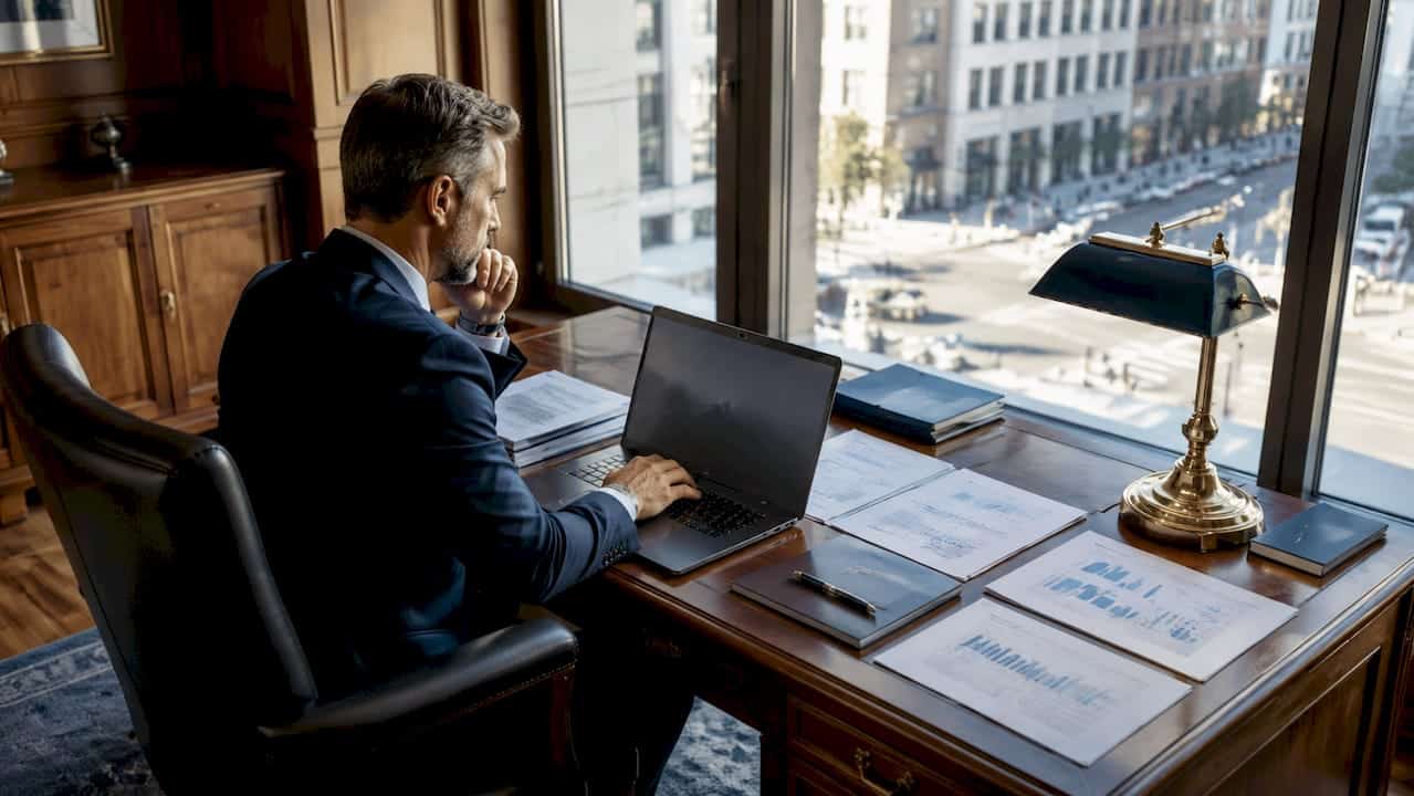 Ein Mann wertet am Laptop aktuelle Daten vom Spotmarkt aus.
