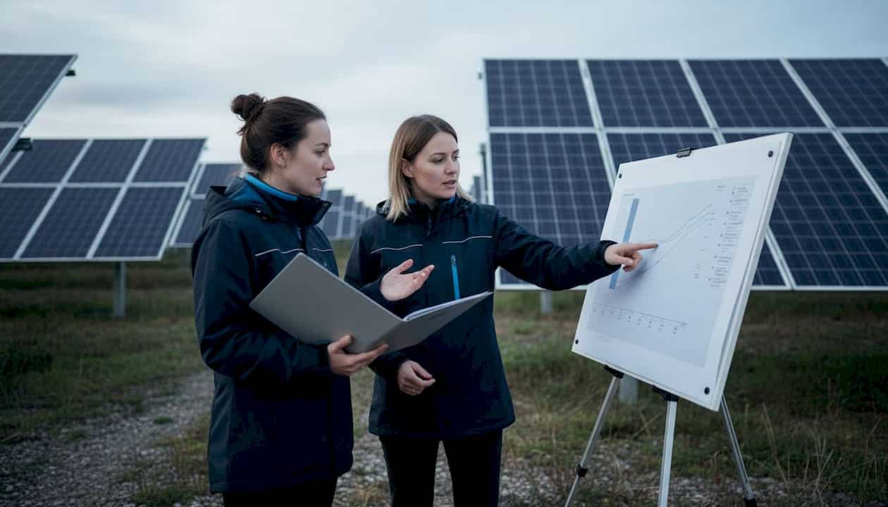 Vor Ort tauschen sich engagierte Frauen über das geplante Windpark-Projekt aus.