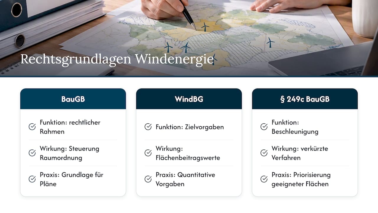Rechtsgrundlagen und aktuelle Änderungen im Bauleitplanungsrecht bezüglich Windenergie, overview diagram