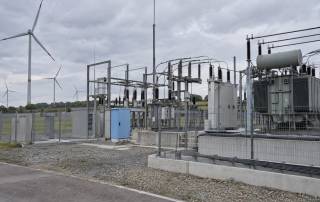 Das Umspannwerk sorgt für die Anbindung des Windparks ans Stromnetz