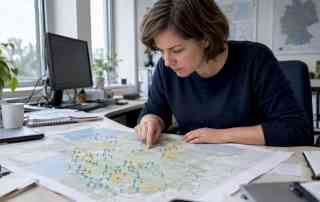 Analystin untersucht regionale Wind- und Solarstandorte
