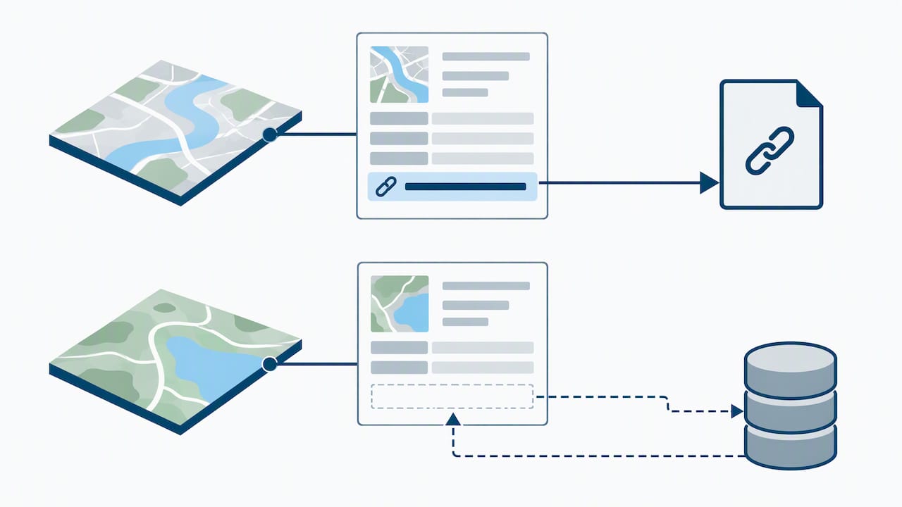 Die Lizenz-URI verknüpft Geodatensatz und Metadaten